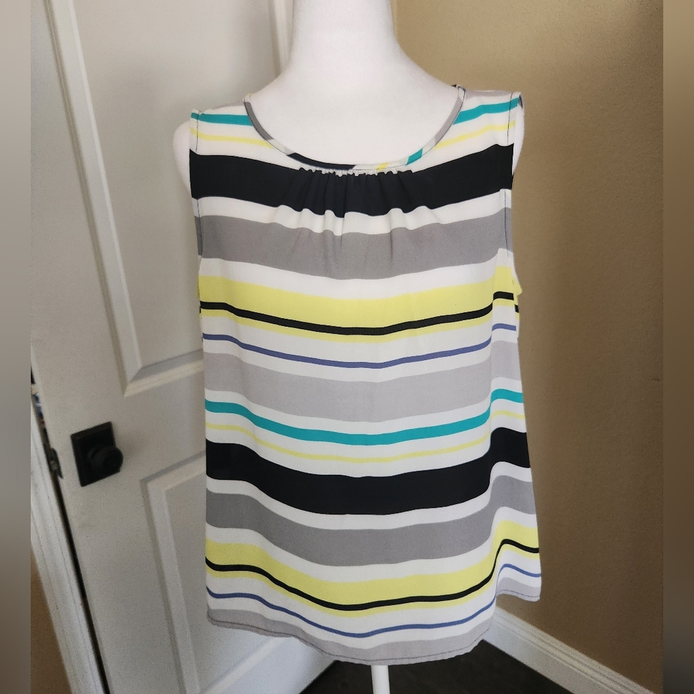 Women's Sleeveless Nine West Striped Top,  Size Medium